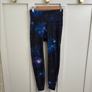 Old Navy Blue and Black Leggings with Cosmic Print